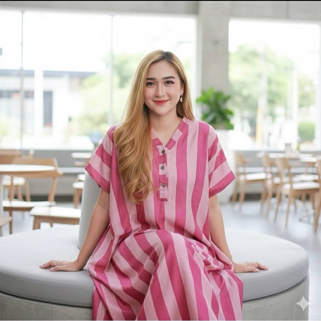 Daster Yuriko Dress Baju Wanita Santai Kancing Depan Busui Ld 130cm Pb 115cm Bahan Rayon Adem Bumil Pendek Panjang Tidur Motif Elegan Ibu Nyaman Menyusui