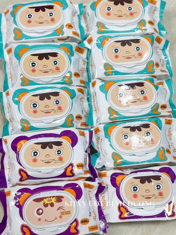 10 BỊCH KHĂN ƯỚT BABY WIPES 650Gr KHỔ KHĂN SIÊU TO