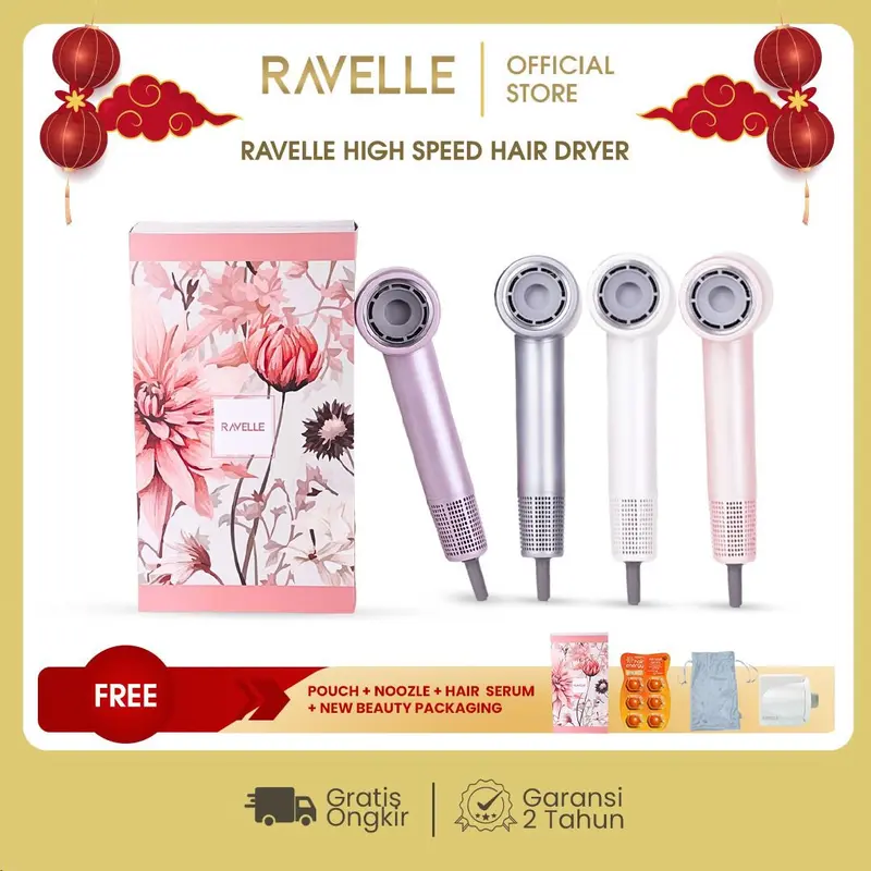 RAVELLE High Speed Hair Dryer - Pengering Rambut dengan Teknologi Plasma Ion 0