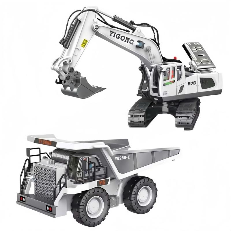 Combo Xe Máy Xúc Gầu Sắt Xe Ben Thùng Sắt Loại Công Trình Pin Sạc Cho Bé Xe Điều Khiển Từ Xa Cho Bé Toy Đồ Chơi