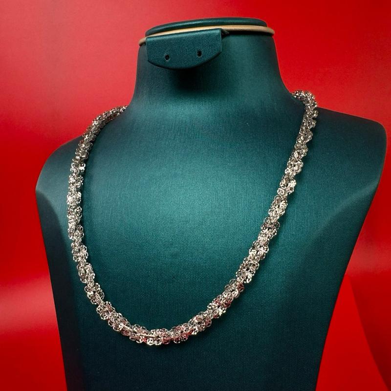 Dây chuyền VIP xoắn kim tiền 7ly 45cm khắc máy kim cương khóa tròn bạc ý nguyên chất 925 đã xi kim