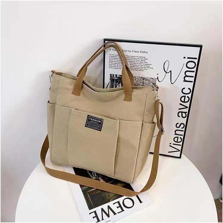 Product Introduction of Túi Vải Tote Nhật Bản, Dày Dặn, Nhiều Ngăn, Phong Cách Thường Ngày Thích Hợp Cho Học Sinh, Có Thể Mang Theo Bằng Tay Hoặc Đeo Một Bên Vai, Túi Đeo Chéo, Lý Tưởng Cho Trường Học, Thiết Kế Đơn Giản 15