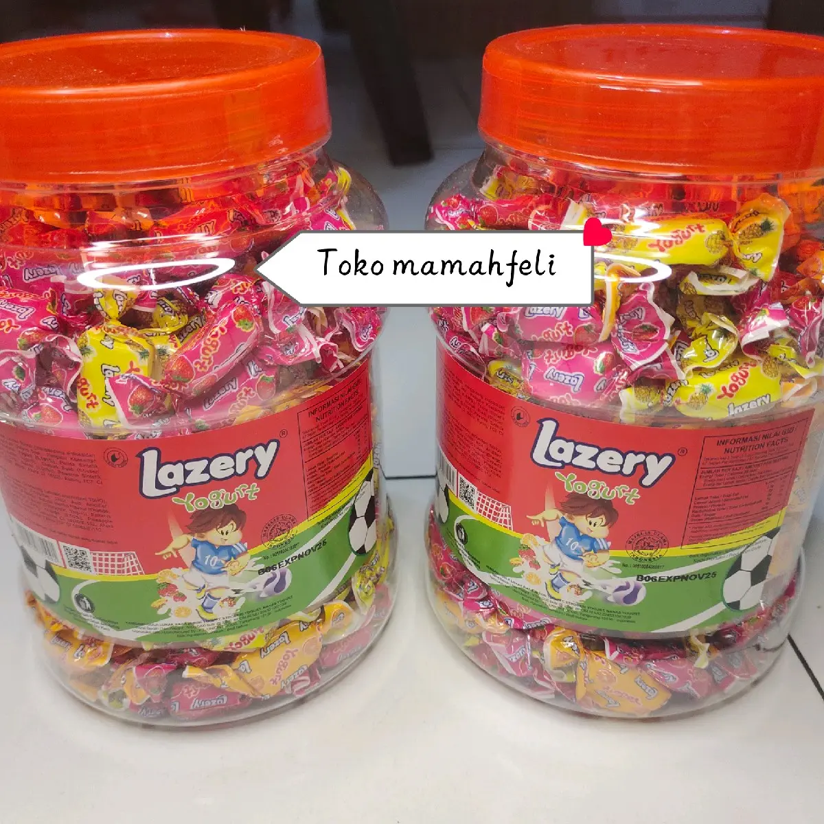 Permen Lazery Yogurt Toples Isi 200pcs - Makanan Manis - Food, Candy Strawberry Nanas Jeruk Gula