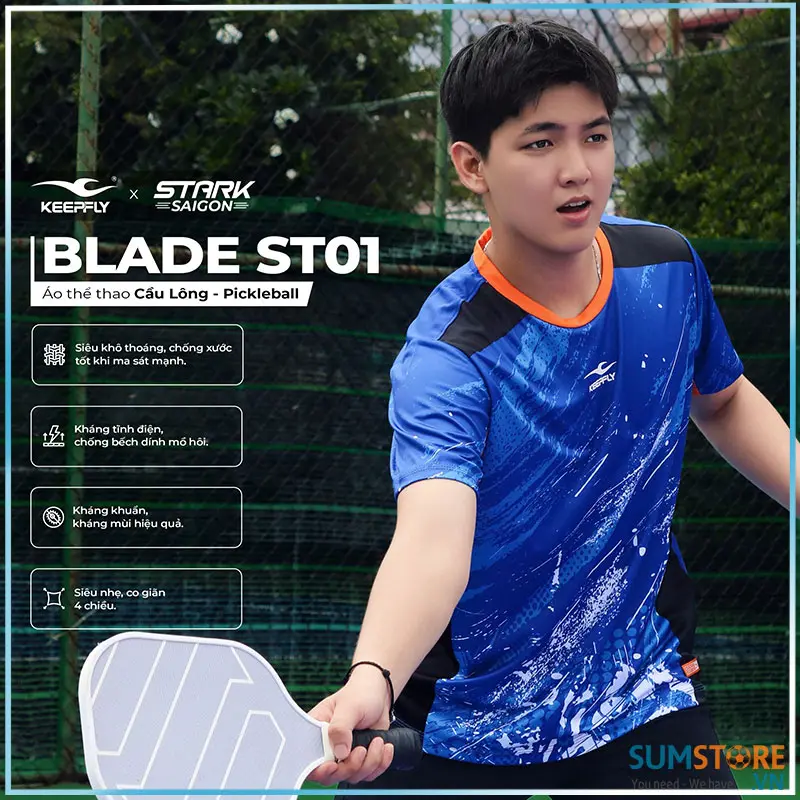 Áo Thể Thao Pickleball Blade ST01 Nhiều Màu -Kháng Tĩnh Điện, Kháng Khuẩn và Kháng Mùi