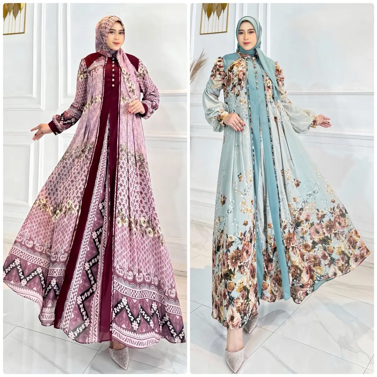 GAMIS CERUTY SET HIJAB S4 6716 6767 6770 6769 6322 6321 6361 BY HAMIDAH COLEKTION
