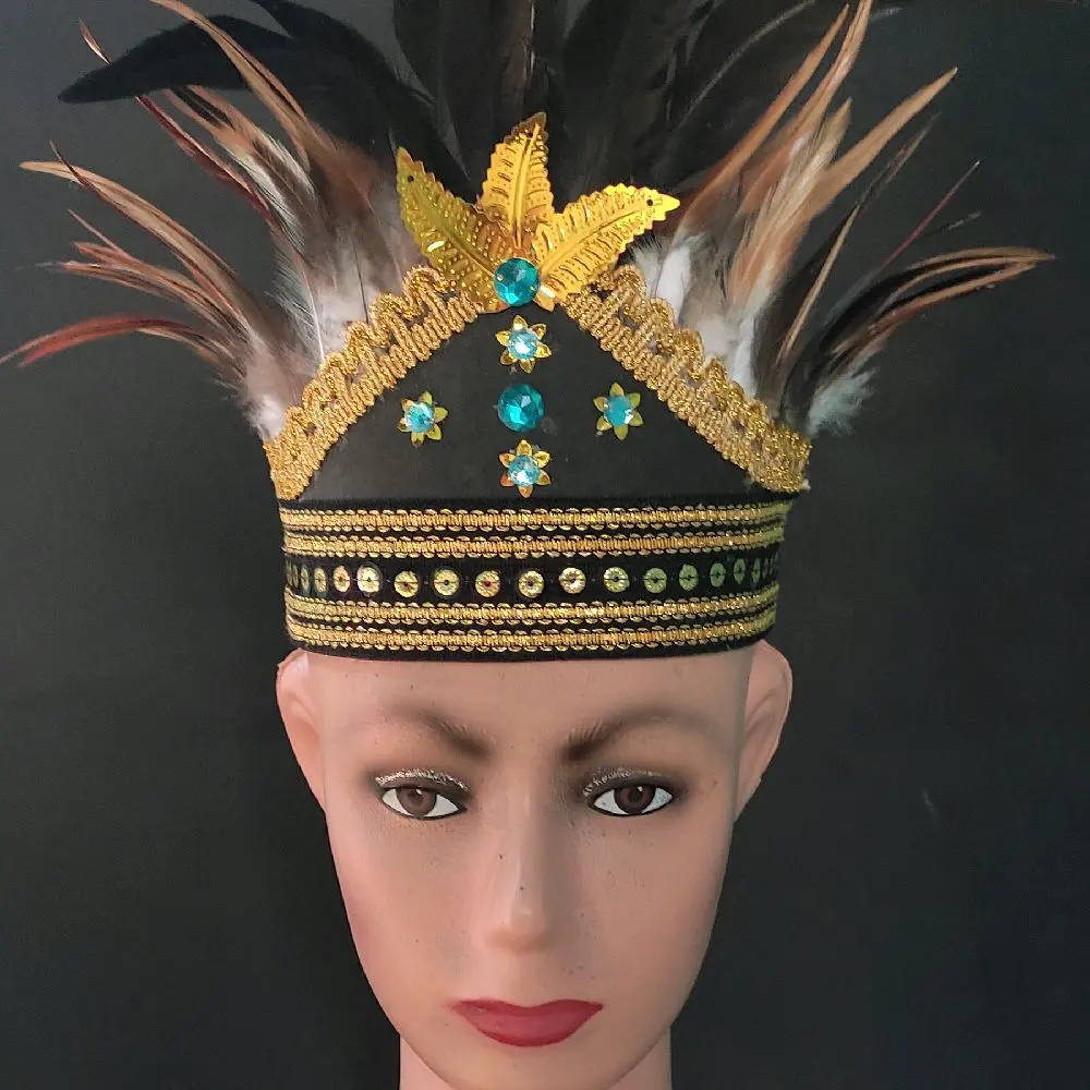 hiasan kepala mahkota adat dayak dan papua (bintang permata biru) cocok untuk semua acara cocok untuk anak dan dewasa