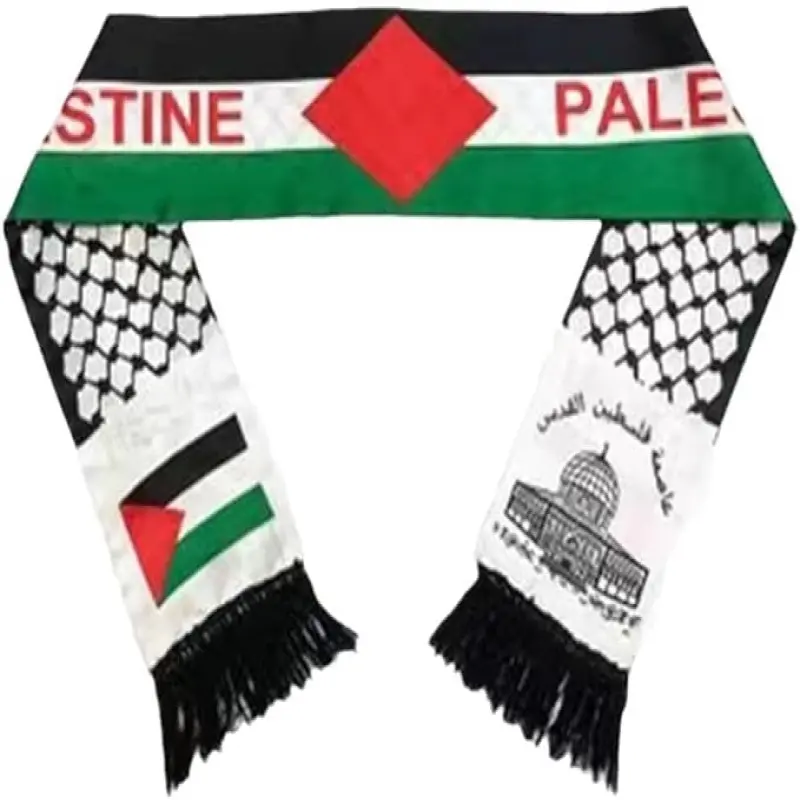 Palestine Flag Scarf,Double Side Palestine Scarf,  Arab Satin Scarf Shawl for Men Women