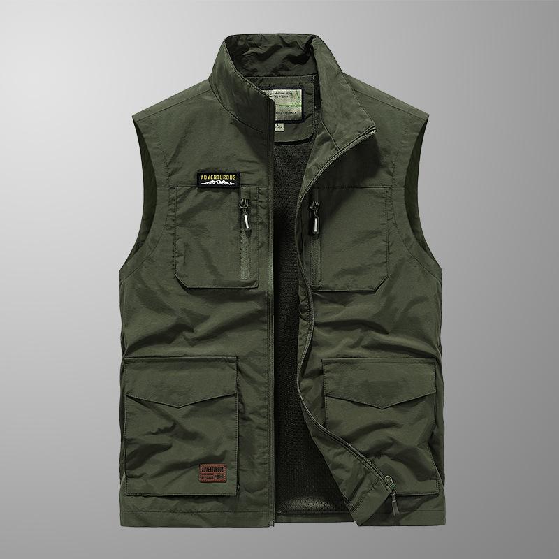 Áo Vest Nhiều Túi, Dành Cho Nam Giới, Trang Phục Mùa Xuân Và Mùa Hè, Quần Áo Làm Việc Ngoài Trời, Dáng Rộng Vừa Vặn, Ngoại Cỡ, Thích Hợp Để Câu Cá, Chụp Ảnh, Đi Chơi, Áo Khoác Vest, Afewf
