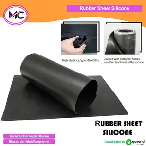 Karet Lembaran Silikon Rubber Sheet Silicone Hitam Tebal 1mm 2mm 3mm 4mm 5mm 6mm Anti Panas Ruber Karpet Karet Lembaran Elastis Fleksibel untuk Aplikasi Industri Komersial Anti Slip Anti Bocor Gasket Lembaran Tahan Panas Serbaguna