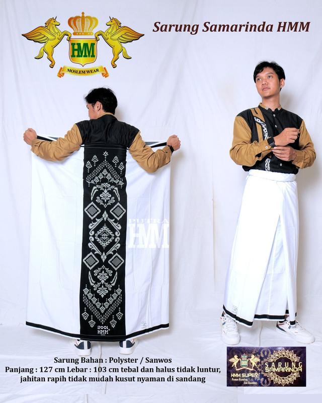 SARUNG HMM POLOS PUTIH MOTIF PINTU ACEH SARUNG SANTRI DEWASA  BISA COD nyaman muslim  corak Hitam Katun Pria 4