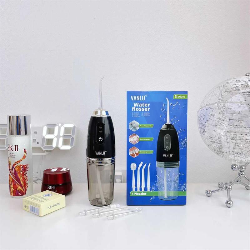 Tăm nước vệ sinh răng miệng Vanlu - máy tăm nước nha khoa 4 đầu siêu tiện lợi