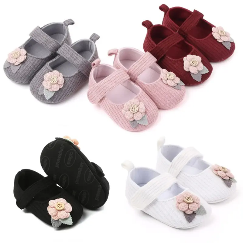 Kasut rata anti-gelincir untuk bayi perempuan, dengan tali leher, comel, tapak lembut, puteri, kanak-kanak, Prewalker