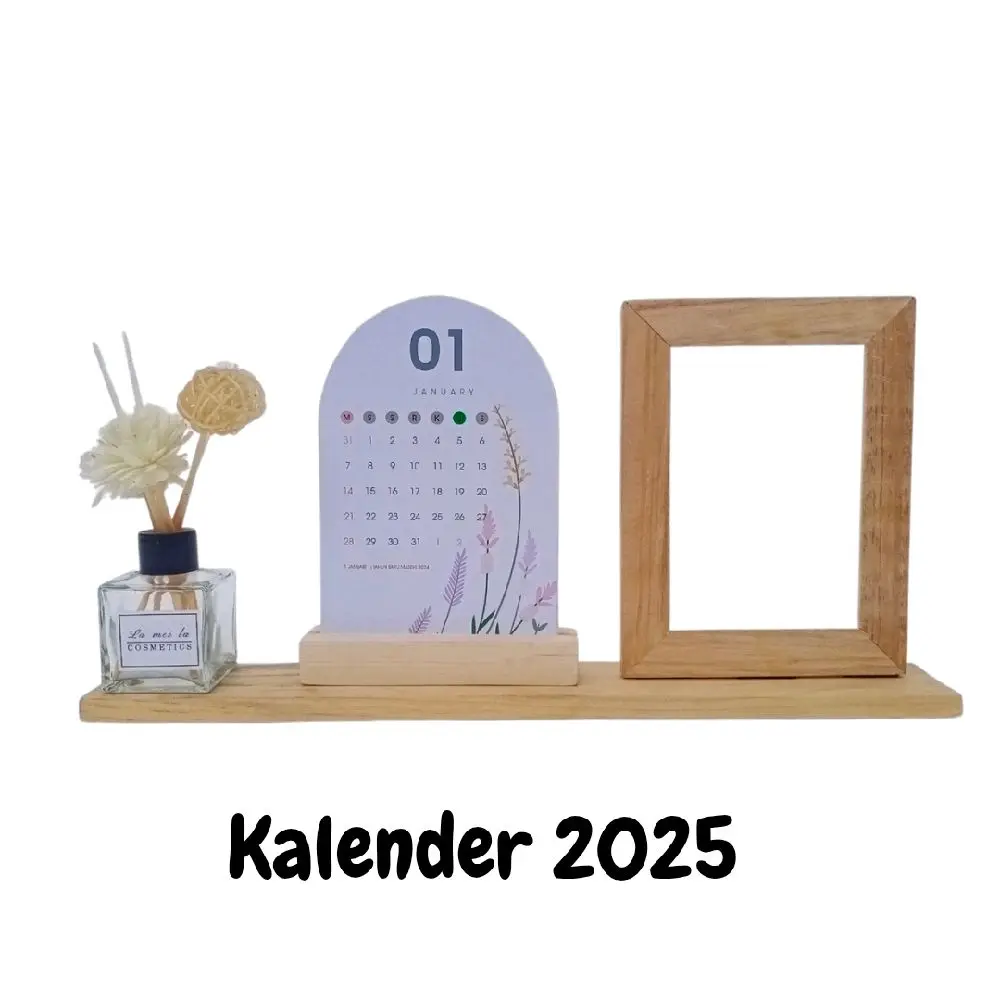 Kalender Aestethic 2025+ Difuser Aromatherapy + Bingkai Foto 3R Kalender 2025/Meja Ukuran A6 Kado Hampers Cocok Buat Pajangan Meja Kantor Kertas nordic calendar