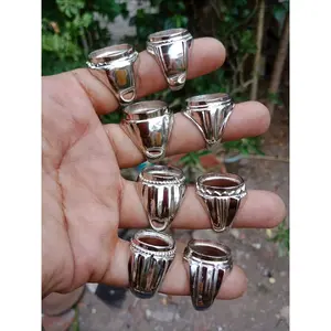 Emban Ring Alpaka Super Motif Minimalis Garis Polos