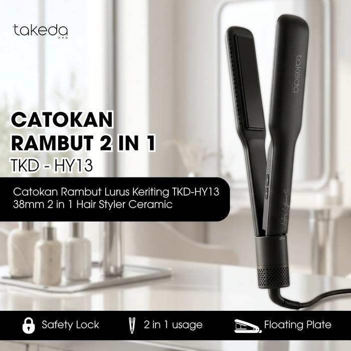 Gambar TakedaPro Catokan Rambut Lurus Keriting TKD-HY13 38mm 2in1 Hair Styler Ceramic dari TakedaPro_NEW Kab. Tangerang Tokopedia