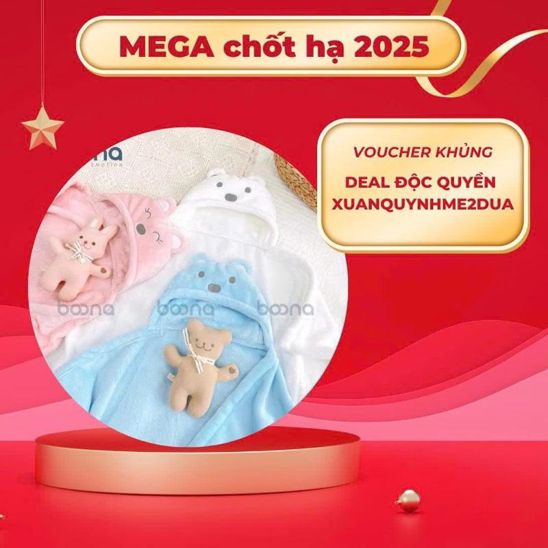 Ủ Choàng Băng Lông Boona Dành Cho Bé Sơ Sinh - Chăn Mùa Đông Ấm Áp
