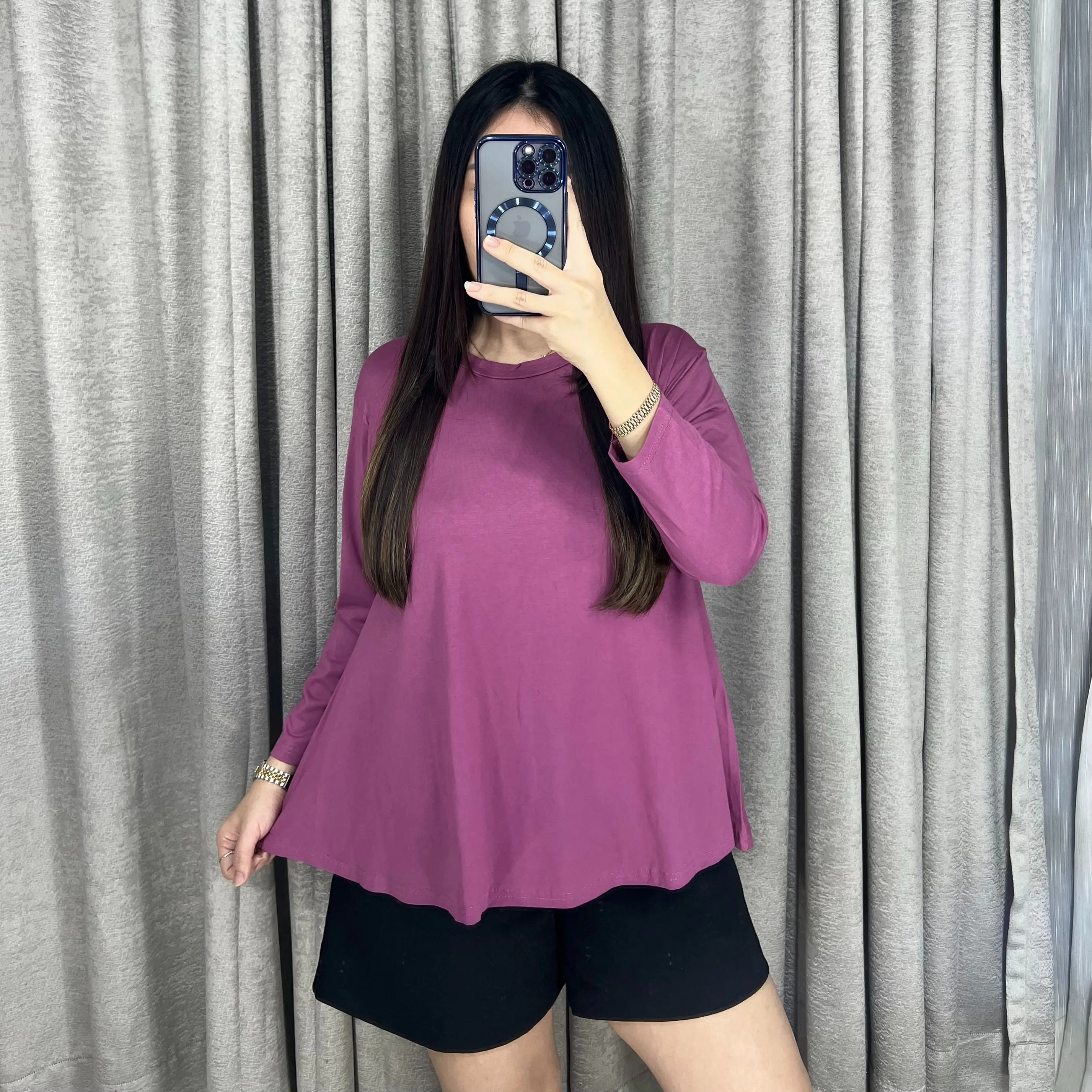 Maisha Blouse | Atasan Wanita Blouse Wanita Jumbo Kaos Wanita Oversize Jumbo Kaos Wanita Lengan Panjang | 1705