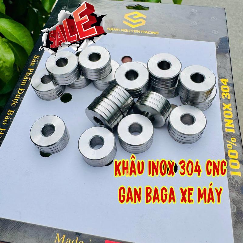  Khâu Baga Inox 304 CNC Nguyên Khối Lỗ Ốc 6li Gắn Wave Dream Future Chất Lượng Cao 