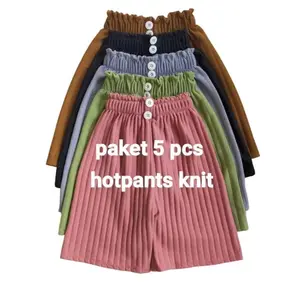 Paket Hemat 5 PCS Celana Pendek Anak Perempuan Bahan Knit Maxiline Premium Model Kekinian Celana Polos Tanpa Merk Kancing Tempel Ukuran L XL XXL Cantik Lucu Elegan