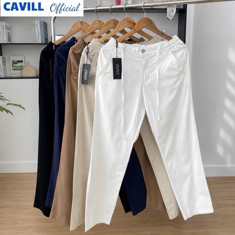 (Đang bán chạy) Quần Đũi Sợi tre mềm mát CAVILL, Vải dày dặn giữ form tốt x2 lần,Cạp chun khóa kéo, Vải không co, không bạc màu Menswear Nam Pants
