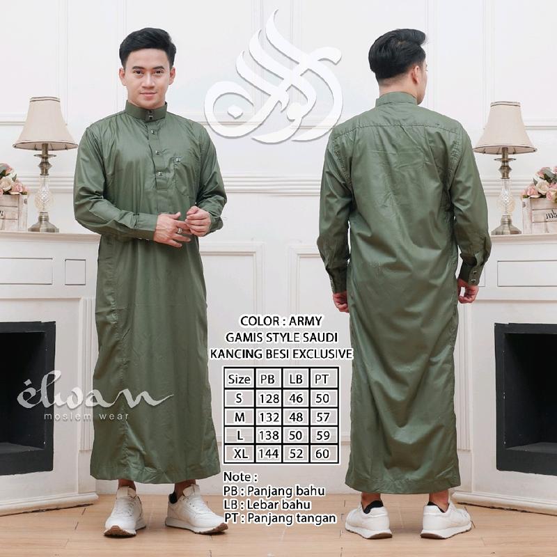 BUSANA MUSLIM GAMIS / JUBAH PRIA JAHITAN SAUDI PUTIH,HITAM, BIRU MUDA, NAVY, TOSCA, HIJAU TUA,KUNYIT, OLIVE, ARMY, MARON, SAGE, ABU TUA, SILVER, COKSU, GAMIS MADINAH, MADAD, JAMAL, THOBA, ADAM, ASTRO SIZE S,M,L,XL 4