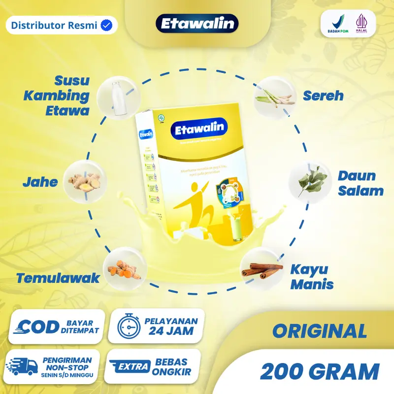 Etawalin Official Original 2 Box Susu Bubuk Kambing Etawa Bantu Masalah Nyeri Sendi Asam Urat dan Pegal Linu bisa COD 3