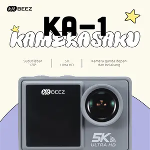【KiTBEEZ KA-1】Kamera Aksi 5K dengan Remote & Dual Screen - Tahan Air, Anti-Goyang, Sudut Lebar 170°, Dilengkapi Wi-Fi untuk Kegiatan Outdoor