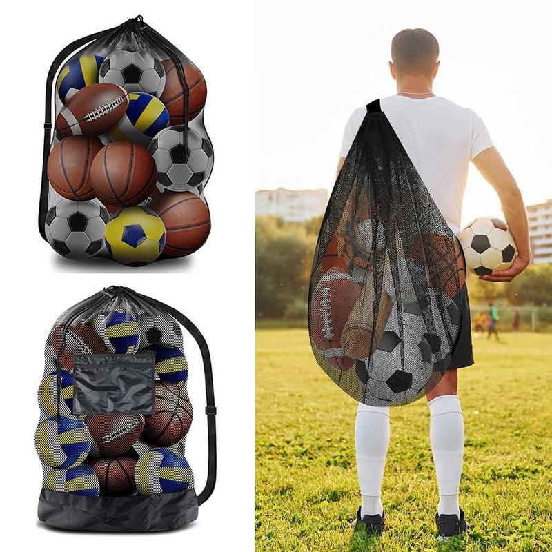 Team Work Ball Bags Extra Large Sports Ball Bag Mesh Durable Heavy Duty Basketball Soccer Ball Bag Widely Applicable with Adjustable Shoulder Strap Sports Equipment Storage Organizer BaseBall 0