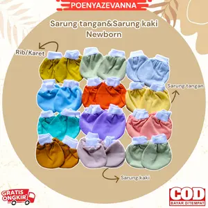 6 Set (12Pasang) / 3 Set (6 Pasang) Sarung Tangan Kaki Bayi Newborn Rib Sartaki Bayi Newborn Model Rib