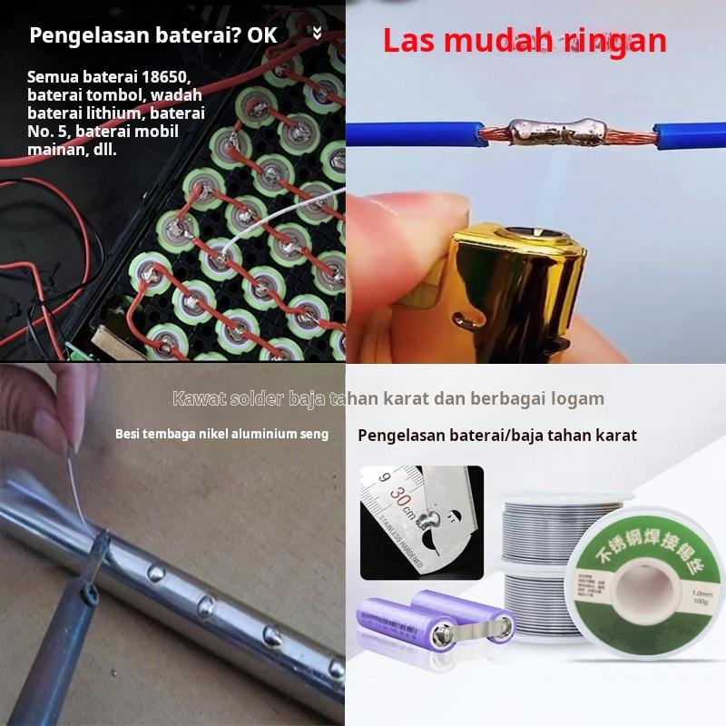 Kawat solder baja tahan karat, kawat solder perbaikan, kawat solder rumah tangga, tembaga, besi, nikel, seng, baterai, solder besi, korek api, jenis kawat solder baru.