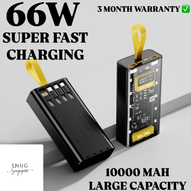 [LIVESTREAM SPECIAL PRICE] SNUGSG TRANSPARENT 66W SUPER FAST CHARGING 10000 MAH POWER BANK
