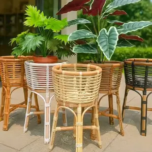 standing pot bunga rotan,vas bunga rotan aesthetic