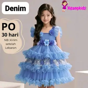 KeanoKids Premium Dress Pesta, gaun cantik Anak Perempuan 1-10th