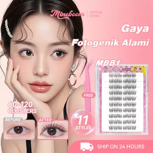 【Pengiriman 24 jam】【Pinset Gratis】Bulu Mata MINEBOOM Bulumata Palsu D Curl Individu Dapat Digunakan Kembali - Panjang Bulumata 10-13mm Extension eyelash