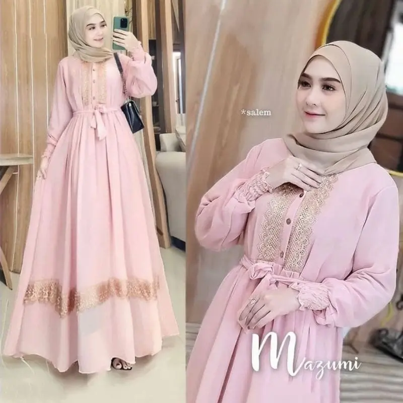 GAMIS RENDA MAZUMY MEWAH | DRESS WANITA MAZUMY MAXY PREMIUM JUMBO BUSUI TERBARU Muslim Dewasa Maxi Crinkle Airflow Remaja 5