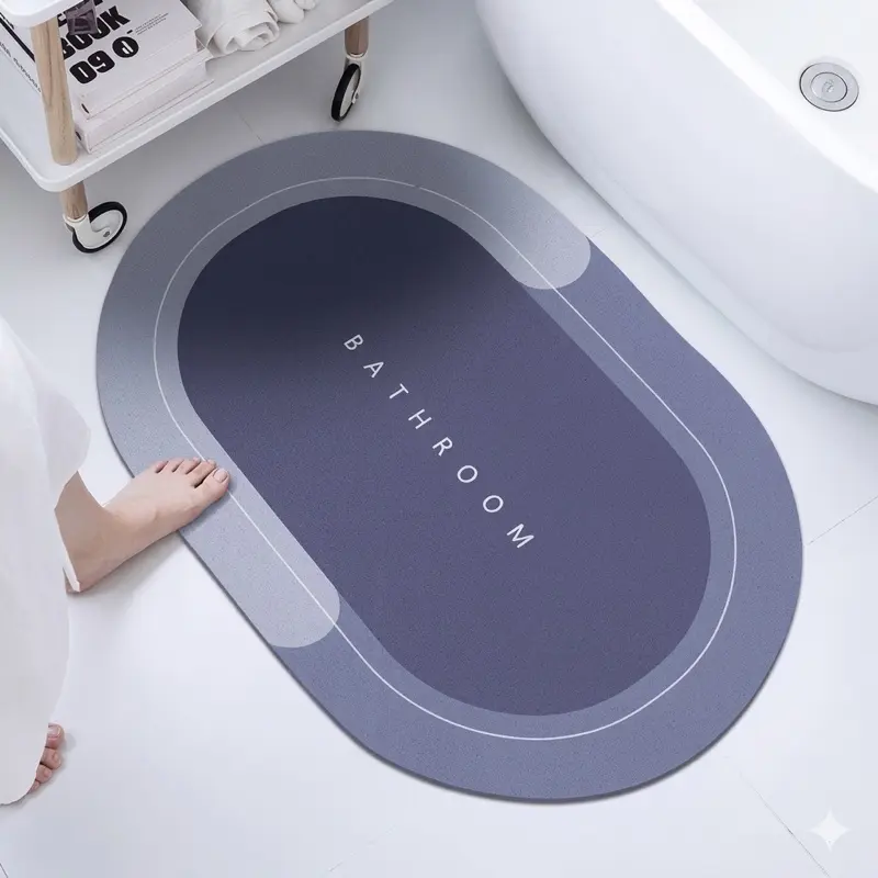Thảm SILICON chùi chân mềm mịn thấm hút cao cấp 40x60cm cho phòng tắm tiện lợi