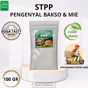 STPP 100gr Pengenyal Bakso Halal ( Sodium Tripolyphospate ) Food Grade, Pengenyal Mie, Sosis, Phosphate, Nugget dll