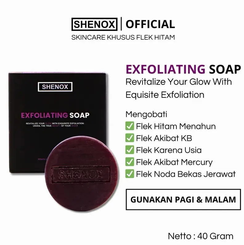 Exfoliating Soap Shenox Skincare Sabun Flek Hitam