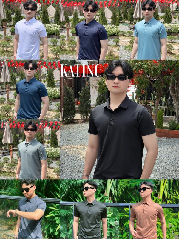  Áo Polo thun nam có cổ trơn bassic cộc tay cao cấp KATINO vải Coolmax siêu mát mẻ co giãn 4 chiều Menswear Top Menswear Shirt 