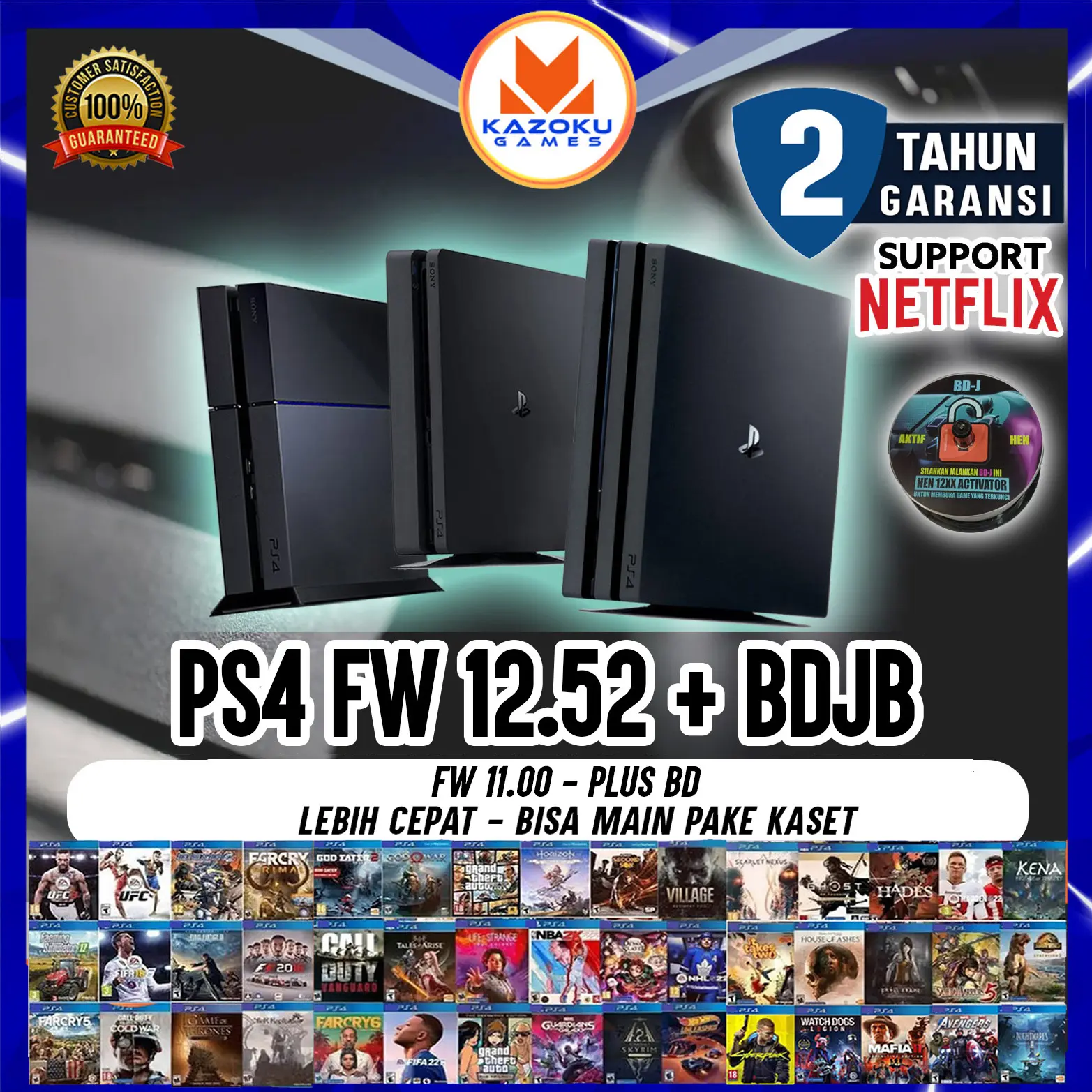 Sony PROMO LIBURAN-PS 4 [SONY PLAYSTATION 4] Offline FW 12.00+BDJB +STCIK+GAME 500 GB -1 TB GARANSI 2 Tahun Gamepad Wireless Konsol Game Terbaru - Joystick