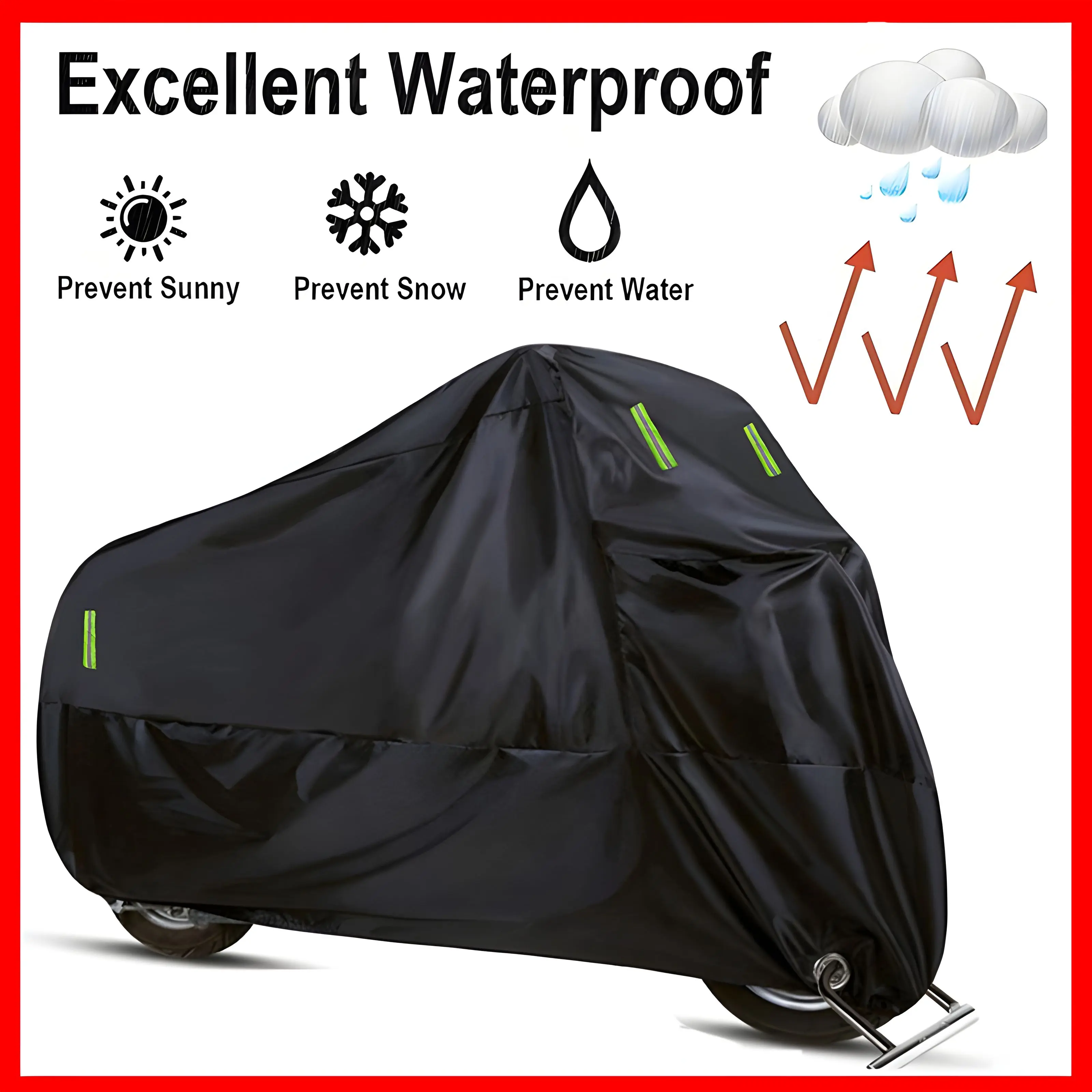 Waterproof Motorcycle Cover XXL – Heavy Duty Sun & Rain Protector For Bikes, ATV, Scooters, With Storage Bag