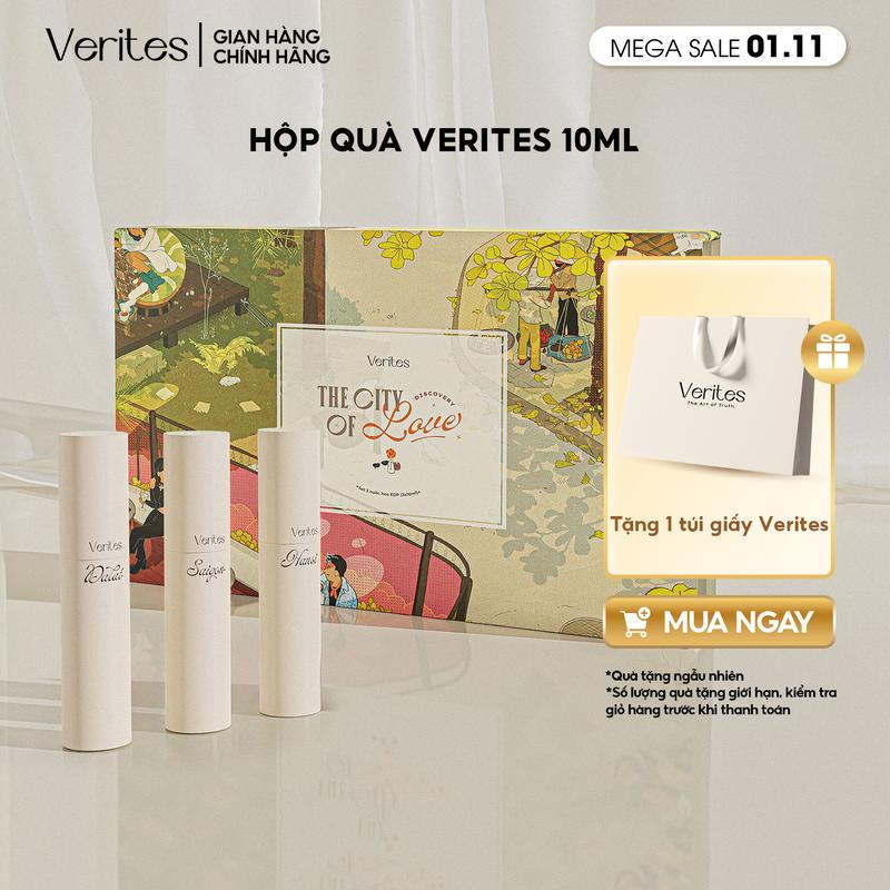Hộp Quà 3 Hương Nước Hoa Nữ VERITES BST The City of Love EDP 20% 10ml Chai