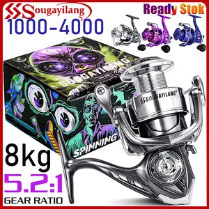 Sougayilang [COD] Reel Pancing Spinning Seri 1000-4000 Pegangan EVA/Pegangan Logam Berlapis Rasio Gir 5.2:1 Daya Maksimum 10Kg Roda Pancing Bass Ikan Mas untuk Peralatan Memancing Olahraga Luar Ruangan, Reel, Indonesia Spot