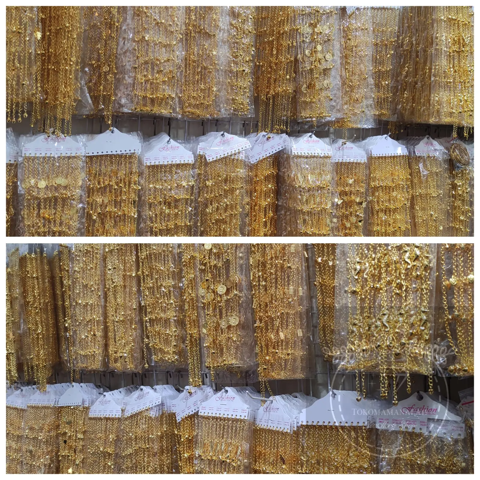 Paket Usaha 12pcs Grosir Murah Gelang Tangan Gelang Kaki Rantai Lapis Emas Aksesoris Elegan