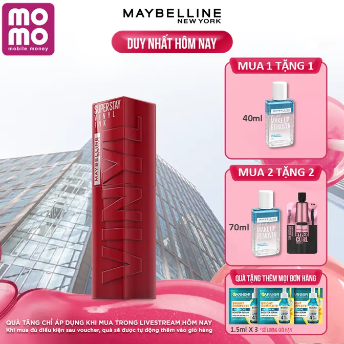 Son Bóng Bền Màu Nhẹ Môi Superstay Vinyl Ink Maybelline New York Long-lasting
