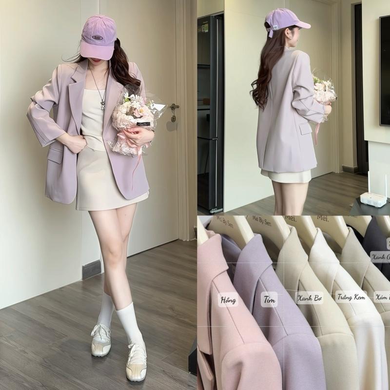 Áo Vest Nữ Dài Tay, Áo Blazer Nữ Dài Tay Form Suông Hàn Trẻ Trung Boiling QC