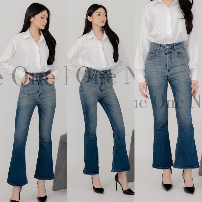 Product Introduction of Hw Cutbray Jeans Cyenna Kancing 2 Warna Putih Size 27-34 Wanita Celana Panjang 2