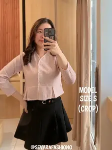 SEVARA Kayla Top 1235 - Atasan Lengan Panjang Crop Wanita / Longsleeve Blouse Casual Knit - Outfit Korean Look