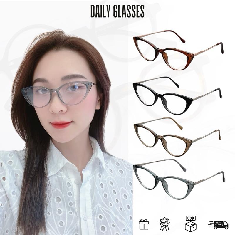 Kính mắt Daily-C01-Dáng mắt mèo Đổi màu.Chất liệu nhựa cao cấp phối càng kính Titan có thể thay tròng cận