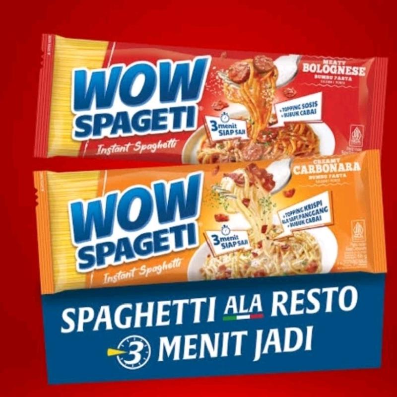 Mie Wow Spaghetti Instant by MayorA / Mie Wow 84gr - Makanan - Food, Noodles jebew taiwan tipis energen carbonara 1